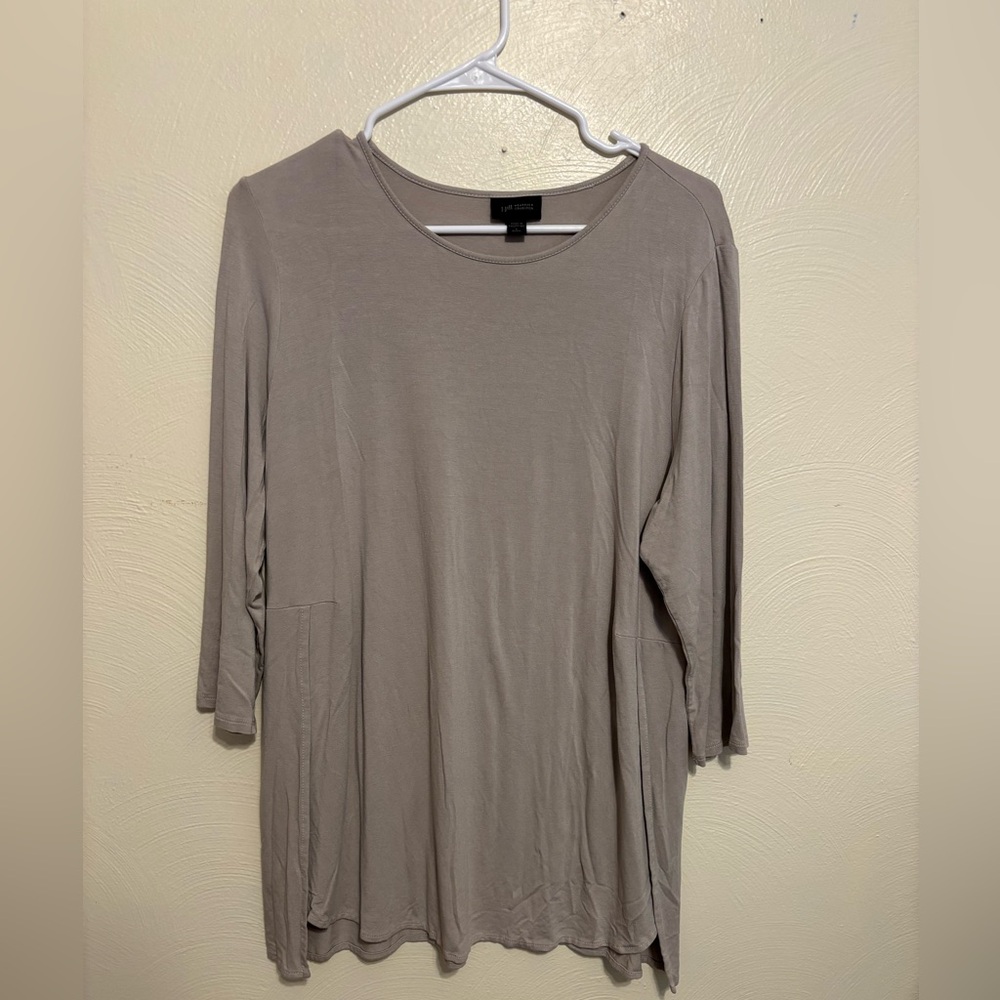 J. Jill Wearever Collection L Petite Taupe Knit Tunic